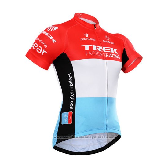 2015 Maillot Cyclisme Trek Factory Racing Factory Racing Blanc Rouge Manches Courtes et Cuissard